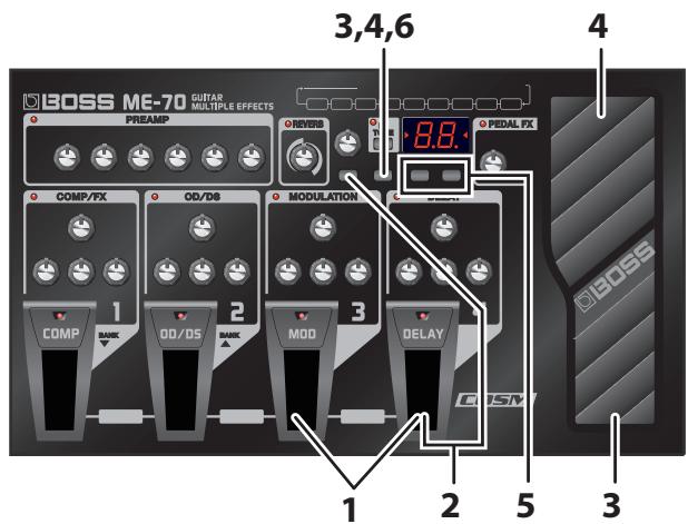 ROLAND ME-70 - Regolazione del pedale di espressione - 1