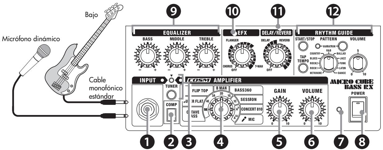 ROLAND MICRO CUBE BASS RX - Panel de control - 1