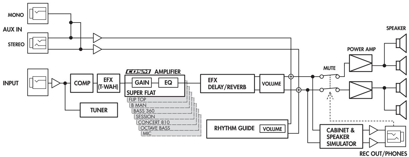 ROLAND MICRO CUBE BASS RX - Block Diagram - 1
