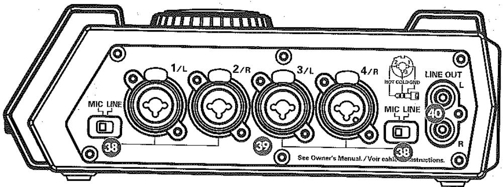 1/L 2/R 3/L 4/R HOT COLOND LINE OUT L MIC LINE MIC LINE R See Owner's Manual./Voir cable instructions.