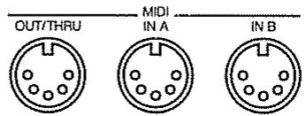 OUT/THRU MIDI IN A IN B
