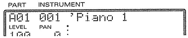 PART INSTRUMENT A01 001 'Piano 1 LEVEL PAN : 100 a :