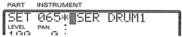 PART INSTRUMENT SET 065* SER DRUM1 LEVEL PAN :