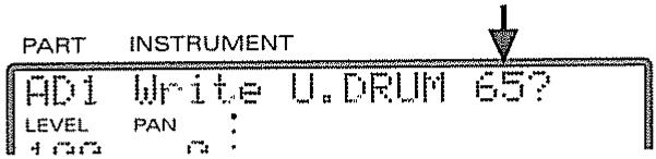 PART INSTRUMENT ADI Write U.DRUM 65? LEVEL PAN :