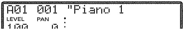 A01 A01 "Piano 1 LEVEL PAN : 1A03 A :