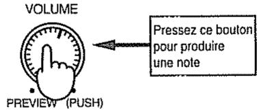VOLUME PREVIEW (PUSH) Pressez ce bouton pour produire une note