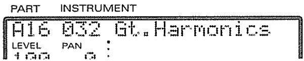 PART INSTRUMENT A16 032 Gt. Harmonics LEVEL PAN :