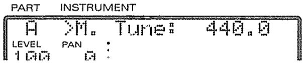 PART INSTRUMENT H M. Tune: 440.0 LEVEL PAN : 100 0 :