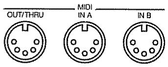 OUT/THRU MIDI IN A IN B
