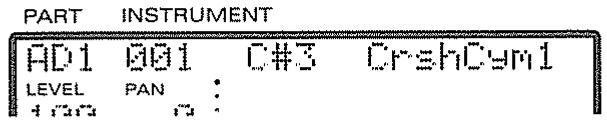 PART INSTRUMENT AD1 001 C#3 CrashCym1 LEVEL PAN : + / +3 :