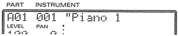 PART INSTRUMENT A01 001 "Piano 1 LEVEL PAN :