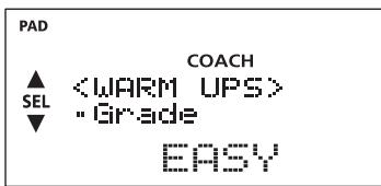 PAD COACH ▲ SEL "Grade ▼ EASY