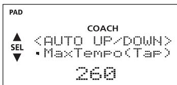 PAD COACH ▲ ▼ ▪ MaxTempo(Tap) 260