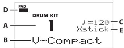 D PAD DRUM KIT A 1 J=120 Xstick B U-Compact C E