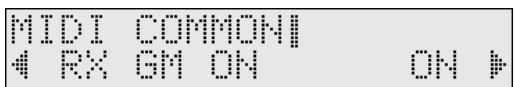 MIDI COMMONI Rx GM ON ON