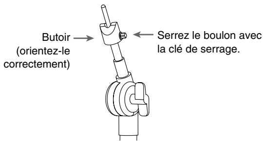 Butoir (orientez-le correctement) Serrez le boulon avec la clé de serrage.