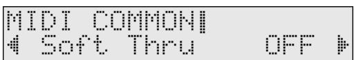 MIDI COMMON ↑ Soft Throw OFF ↑