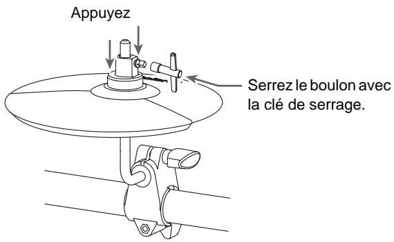 Appuyez Serrez le boulon avec la clé de serrage.