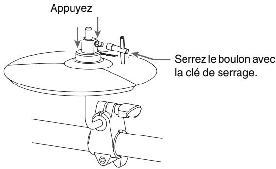 Appuyez Serrez le boulon avec la clé de serrage.