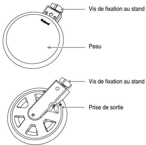 Vis de fixation au stand Peau Vis de fixation au stand Prise de sortie