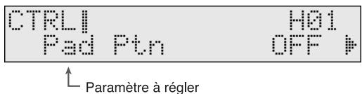 CTRLI Pad Ptn H01 OFF # Paramètre à régler