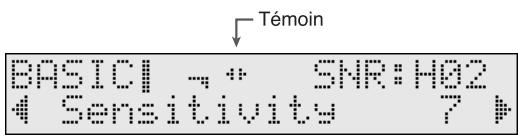 Témoin BASIC↓ → SNR:HO2 ← Sensitivity 7 ↗