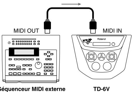 MIDI OUT MIDI IN Séquenceur MIDI externe Roland TD-6V