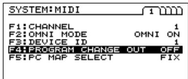 ROLAND V-BASS - Sélection des patches depuis un appareil externe - 1