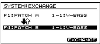 ROLAND V-BASS - Changement de l'ordre des patches (patch exchange) - 4