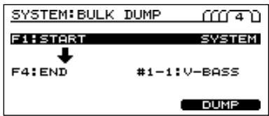 ROLAND V-BASS - Transmission de réglages vers un appareil externe (bulk dump) - 1