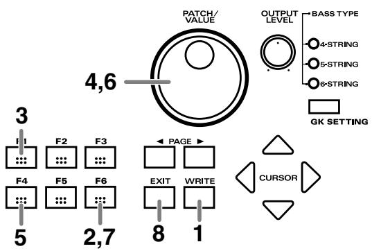 ROLAND V-BASS - Changement de l'ordre des patches (patch exchange) - 1