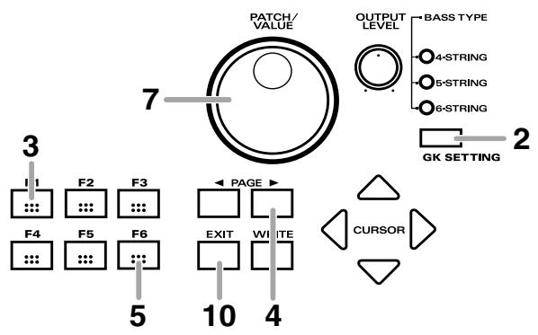 ROLAND V-BASS - Réglage de la sensibilité sur chaque corde - 1