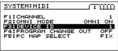ROLAND V-BASS - À propos du numéro d'identifiant d'appareil MIDI (ID) - 1