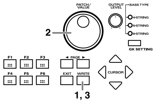ROLAND V-BASS - Sauvegarde du son (patch) créé (procedure write) - 1