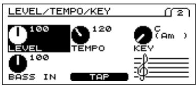 ROLAND V-BASS - Réglage du tempo et de la tonalité du morceau à jour - 2
