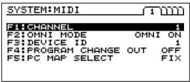 ROLAND V-BASS - Canaux MIDI - 2