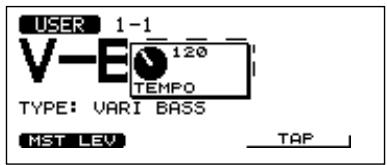 ROLAND V-BASS - Synchronisation avec les messages MIDI clock de l'entrée MIDI IN - 1