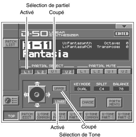 ROLAND V-CARD - Sélection des Tones ou des partiels concernés - 1