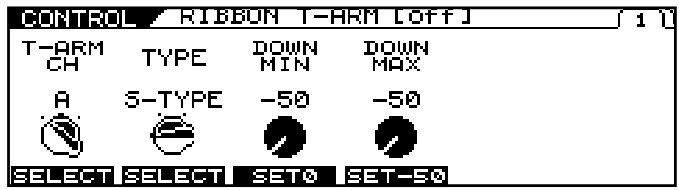 CONTROL RIGBON T-ARM LOFFJ 1 T-ARM CH TYPE DOWN MIN DOWN MAX A S-TYPE -50 -50 SELECT SELECT SET0 SET-50