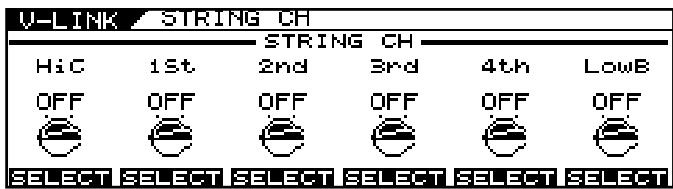 U-LINK STRING CH HiC 1st STRING CH 4th LowB OFF OFF OFF OFF OFF SELECT SELECT SELECT SELECT SELECT