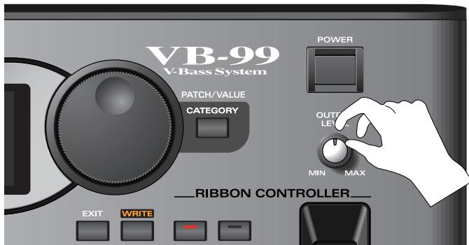 VB-99 V-Bass System PATCH/VALUE CATEGORY POWER OUTR LET MIN MAX ——RIBBON CONTROLLER—— EXIT WRITE
