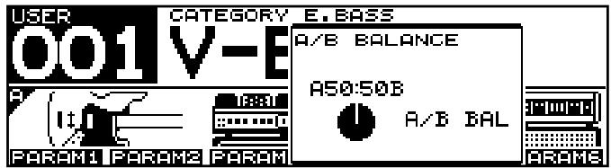 USER CATEGORY E.BASS 001 V-E A/B BALANCE A50:50B A/B BAL PARAM1 PARAM2 PARAM PARAM3