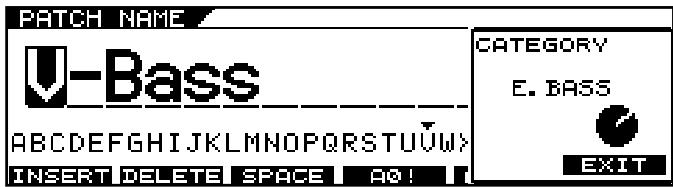 PATCH NAME U-Bass CATEGORY E. BASS INSERT DELETE SPACE A0 ! EXIT