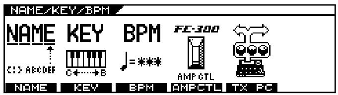 NAME/KEY/BPM NAME KEY BPM FC-300 C:\ ABCDEF C+…+B AMP CTL AME KEY BPM AMPCTL TX PC
