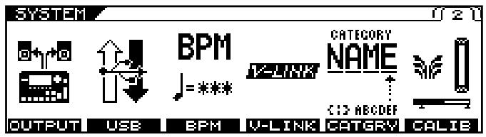 SYSTEM OUTPUT USB BPM V-LINK CATEGORY NAME C:\3 ABCDEF CATGRY CALIB