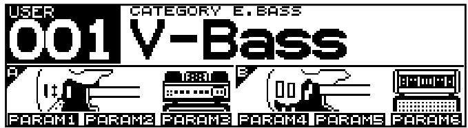 USER CATEGORY E.BASS 001 V-Bass PARAM1 PARAM2 PARAM3 PARAM4 PARAM5 PARAM6