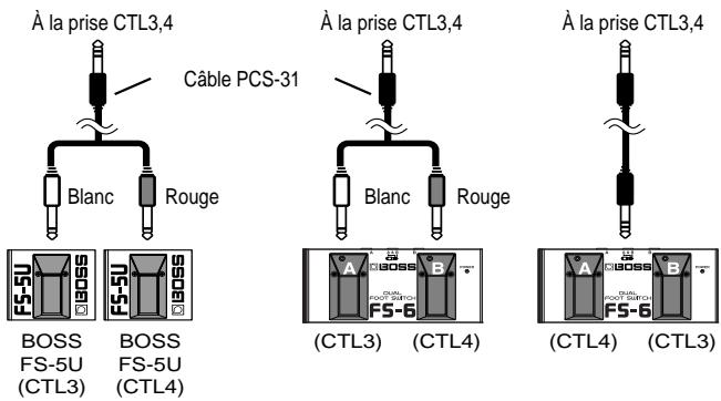 À la prise CTL3,4 Câble PCS-31 Blanc Rouge À la prise CTL3,4 Blanc Rouge À la prise CTL3,4 BOSS BOSS FS-5U FS-5U (CTL3) (CTL4) (CTL3) (CTL4) (CTL4) (CTL3)