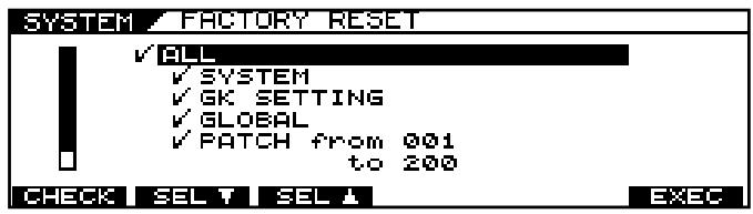 ROLAND VB-99 - Rétablir les réglages d'usine du VB-99 (FACTORY RESET) - 2