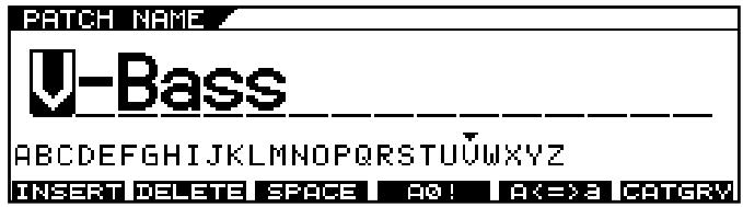 PATCH NAME Bass ABCDEFGHIJKLMNOPQRSTUVWXYZ INSERT DELETE SPACE A0 ! A<=8 CATGRW