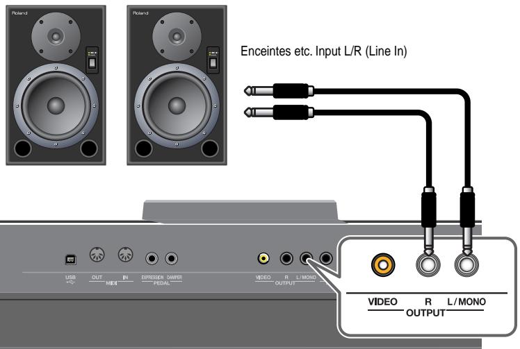 Enceintes etc. Input L/R (Line In) USB OUT IN EXPRESSION CANDER VIDEO R L/MONO MIX FEDAL OUTPUT VIDEO R L/MONO VIDEO R L/MONO OUTPUT